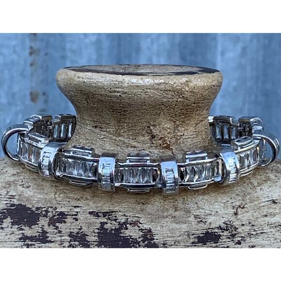 Sterling Silver and CZ Unisex Bracelet by RII - Picture 4 of 10